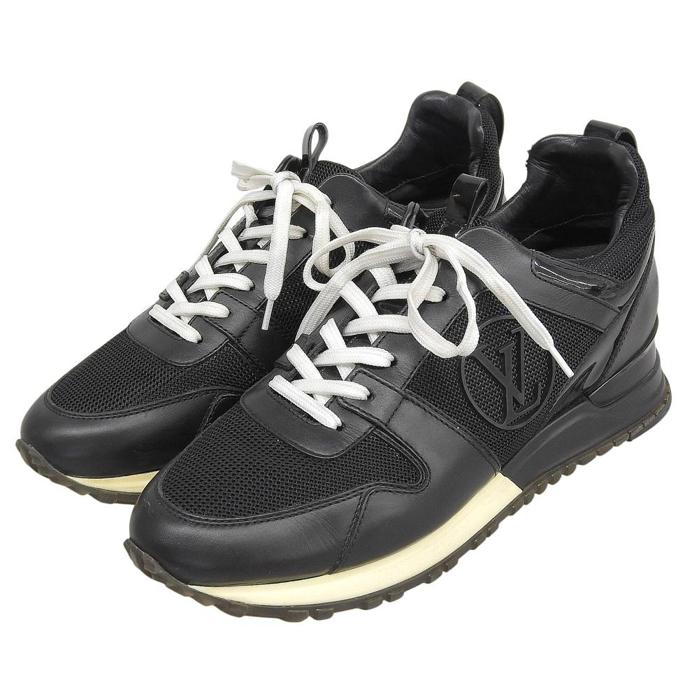 LOUIS VUITTON Excellent condition Run Away sneakers, women's shoes, black, size 37 1/2 shoes 37.5 blackUsed