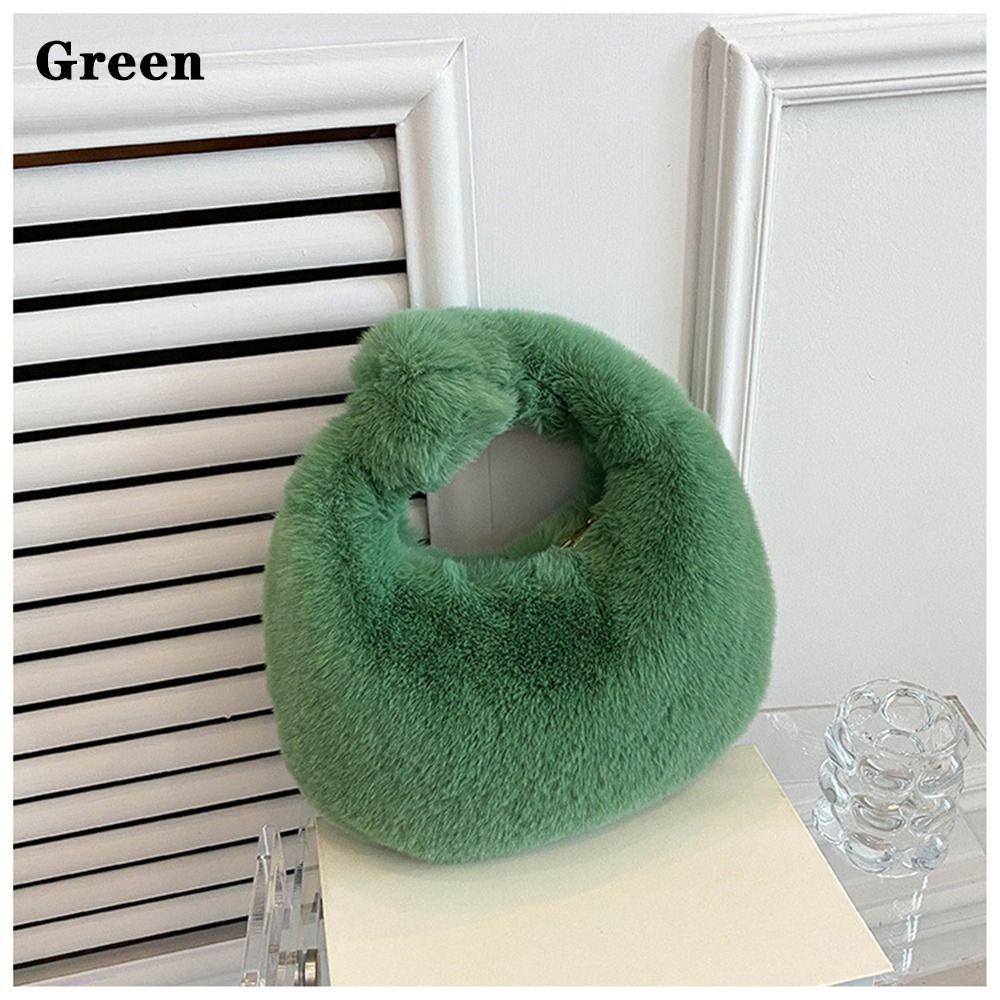 Модные пушистые теплые плюшевые кошельки для монет, полумесяцы, наручные сумки, меховые сумки