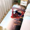 Marvel 1pc Cartoon Print Floor Mat, Spider-Man City Climbing Red and Blue Grid Suit High-Rise Building Background, Easy to Cle