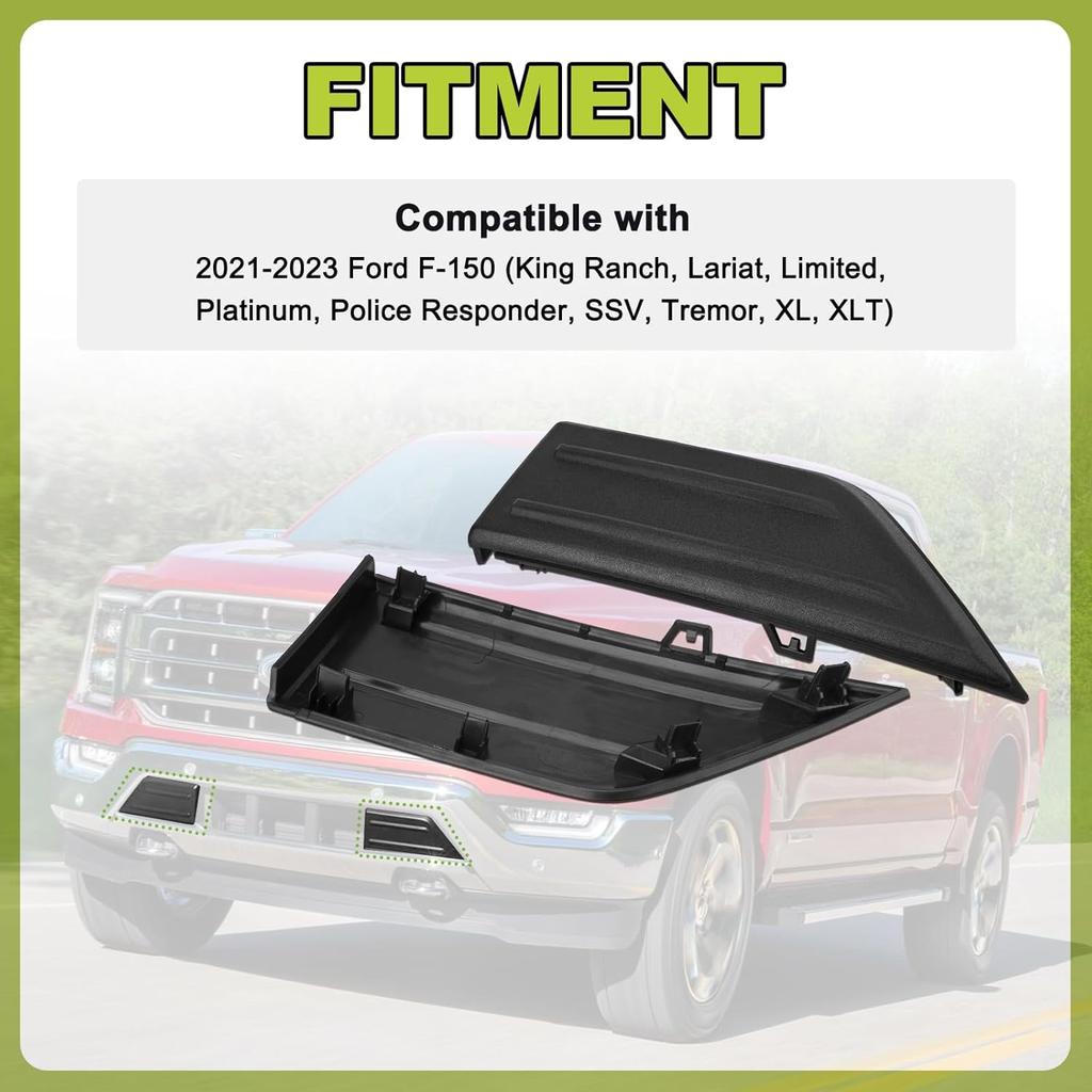 2Pcs F150 Front Bumper Repair Guards Pads Cover Ert Cap Compatible With Ford F-150   , Replace# ML3Z-17E810-AA ML3Z-17E811-AA For Left & Right Side