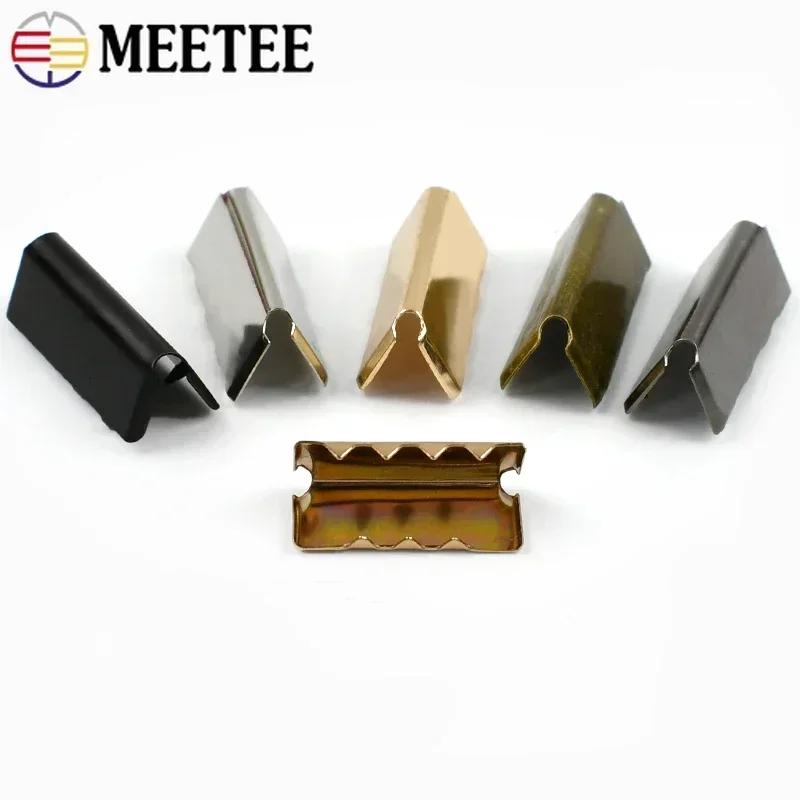 10/30 шт. Meetee Металлические клипсы-пряжки Зажим для конца ремня сумки Стопорные клипсы Замок для ремня поясного ремня Пряжка для хвостика молнии Швейные аксессуары
