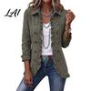 Floral Embellished Blazers Women Bohemia Jacket Open Front Ruffled Turndown Collar Coat Daily Wear Coats Slim Fit Casual Long Sleeve Outwear