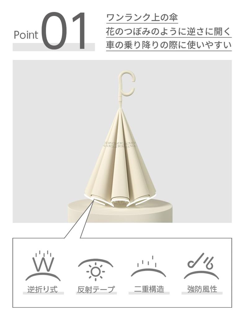 VERILADY Зонт обратного сложения Идеально подходит от солнца и УФ Супер длинный солнцезащитный зонт для мужчин и автомобиля Светоотражающие спицы Подходит для сильного дождя и тайфунов