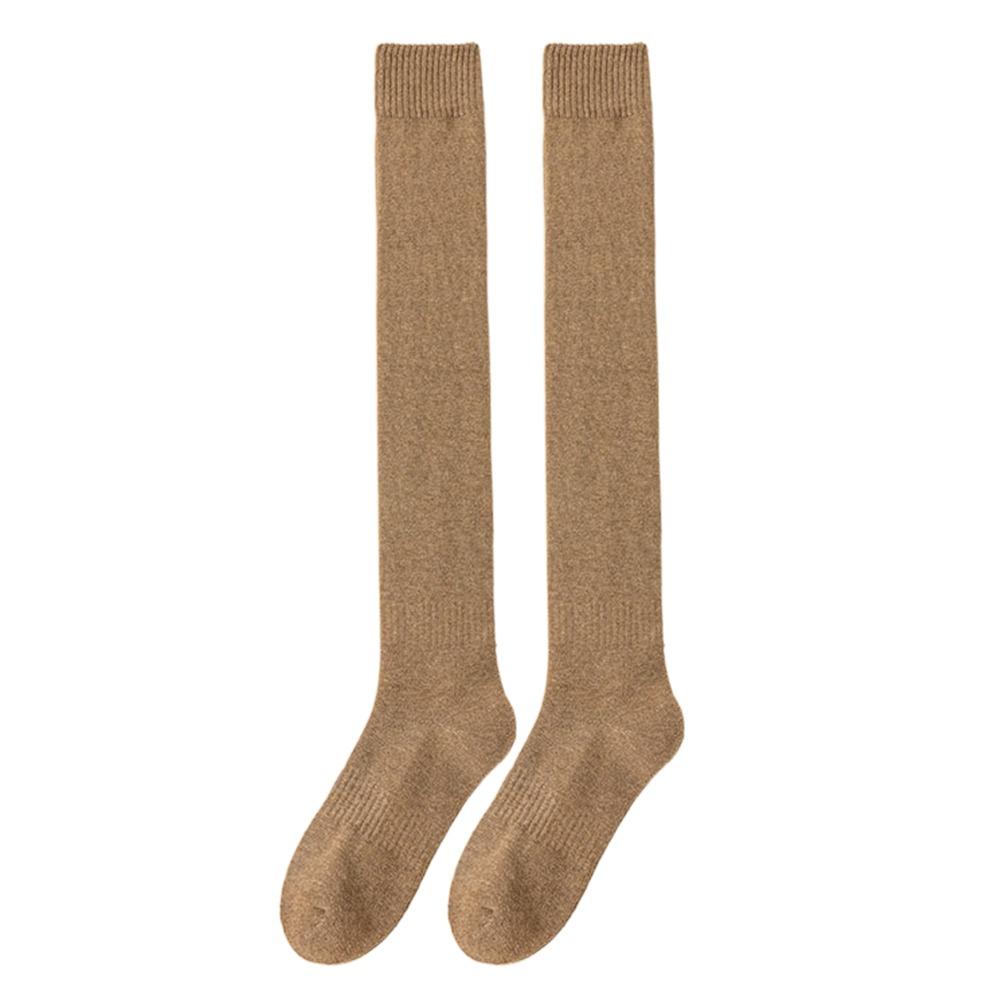 Утолщенные женские чулки однотонные выше колена компрессионные носки осень и зима