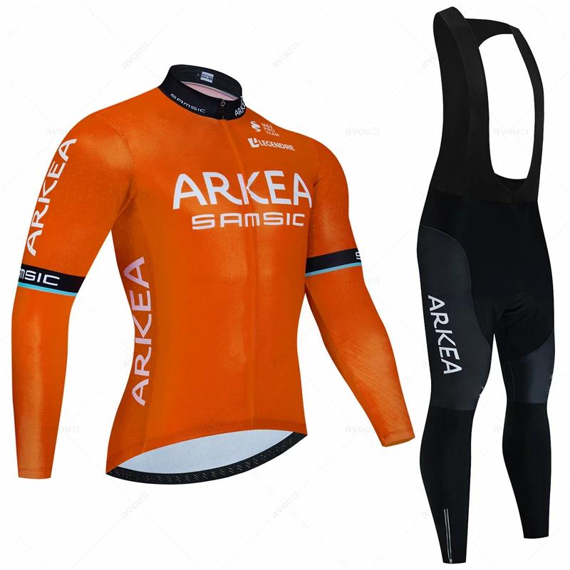 Arkea France Team Autumn Cycling Jersey Sets Breathable Long Sleeve Spring New Men's MTB Bicycle Clothing Suits Roupa Ciclismo