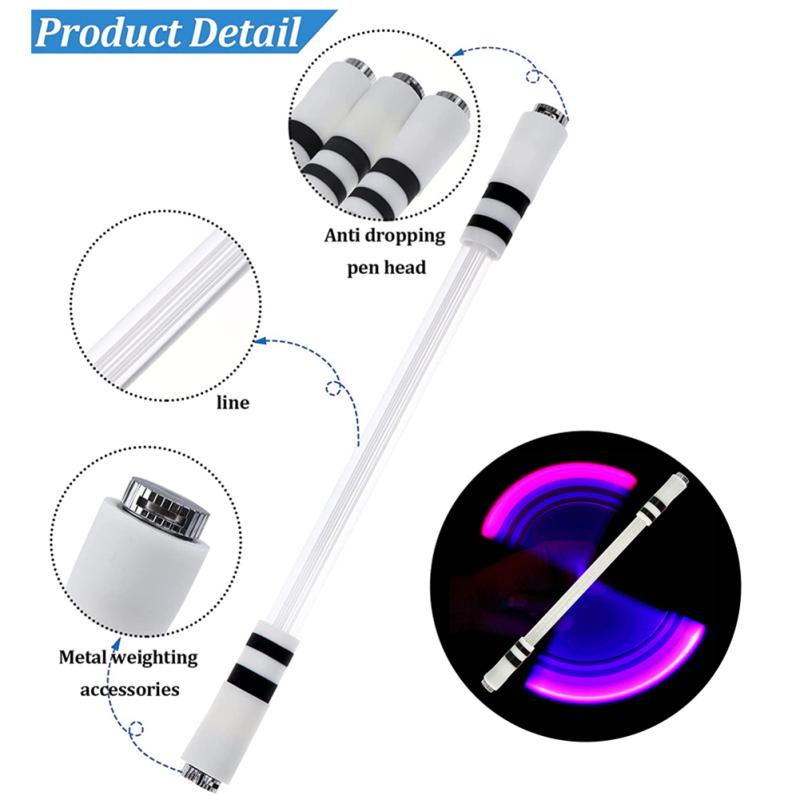 Новый! Светодиодная светящаяся вращающаяся ручка, профессиональная игровая вращающаяся ручка с защитой от падения, шариковая ручка без стержней