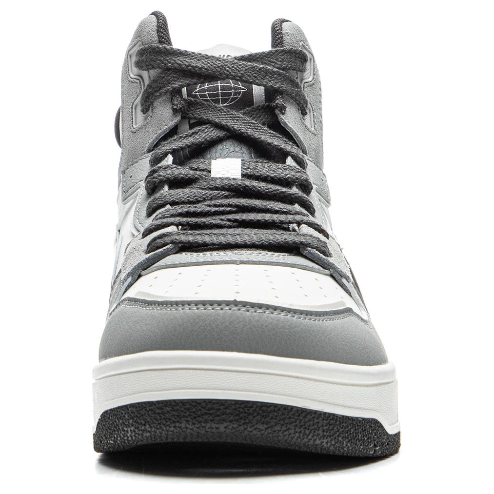 Li Ning Tianji Soft HI Нескользящие Износостойкие Полуботинки для Скейтборда Мужские Белый Серый Черный AGCU367-3