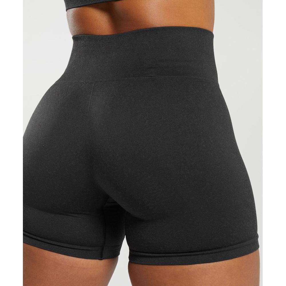 Gymshark Адаптируйте бесшовные шорты Fleck Black Smokey Grey B6a1j Bb39