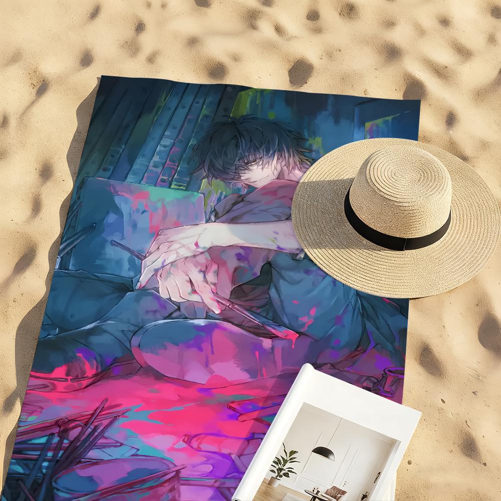 Игровое Медленное D-Повреждение Аниме Полотенце Мягкое Бассейн Подарок Для Путешествий Спортзал Душ Кемпинг Быстросохнущее Спортивное Большое Пляжное Полотенце
