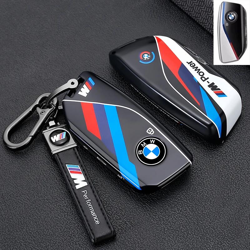BAGC4 Car Sticker Car Key Case Cover Shell For BMW i7 X7 G07 LCI iX I20 X1 U11 7 Series G70 G09 XM U06 G81 M3 2023 Protector Fob Keych
