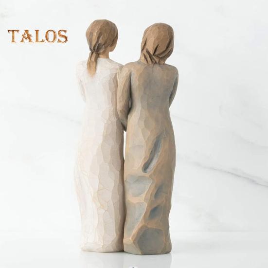 Resin Sister Figurine Tabletop Sisterhood Friendship Ornament Living Room Bedroom Decor Girls Sisterly Love Sculpture for Sister Friends Gift