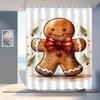 1 шт. Рождественский имбирный пряник для Мужчины, милый мультяшный занавеска для душа, высококачественная элегантная занавеска для ванной комнаты, узор для украшения ванной комнаты
