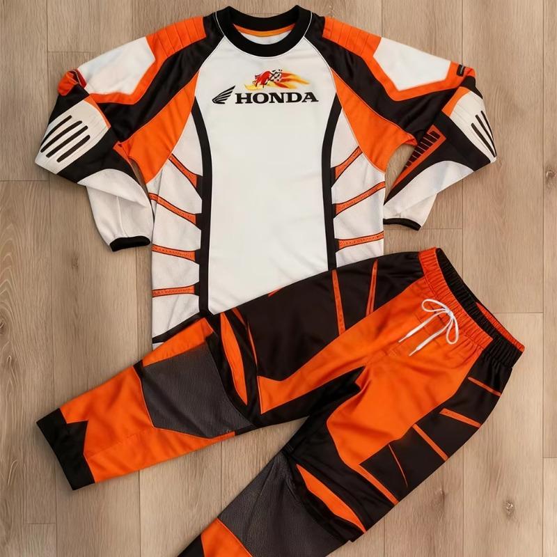 ATX4 2026Summer Kid/adult Honda New Motocross Clothing #4 CARMICHAEL SMX450 Jersey Long Sleeves Pants Set Gear Set Dirt Bike Suit Men