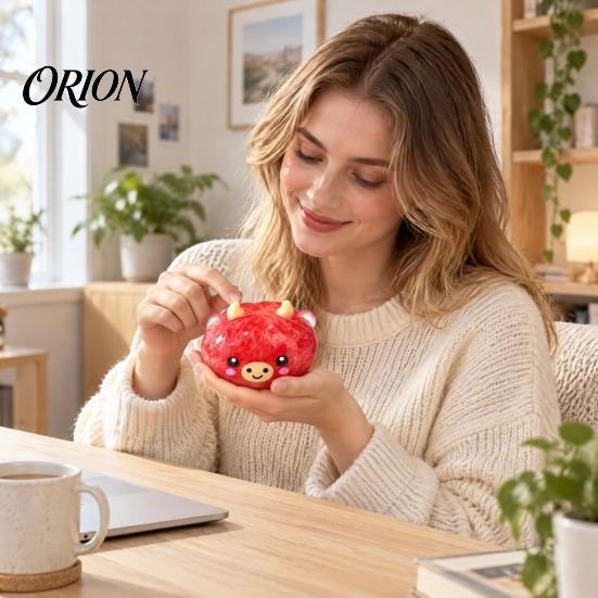 Soft Pinchable Toys Cute Cow Bun Squishy Toy, Transparent Slow Rebound Squeeze Ball, Ice Desk Ornaments for Stress Sand Fidget Relief Vent Toy
