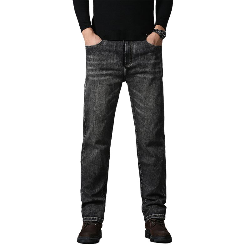 Мужские джинсы весна и осень дымчато-серые джинсы Новые свободные простые прямые брюки повседневные универсальные мужские брюки