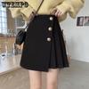 Autumn and Winter Women's Irregular Pleated Skirt Plus Size Versatile Slimming A-line Short Skirt Black Hip Hugging Skirt