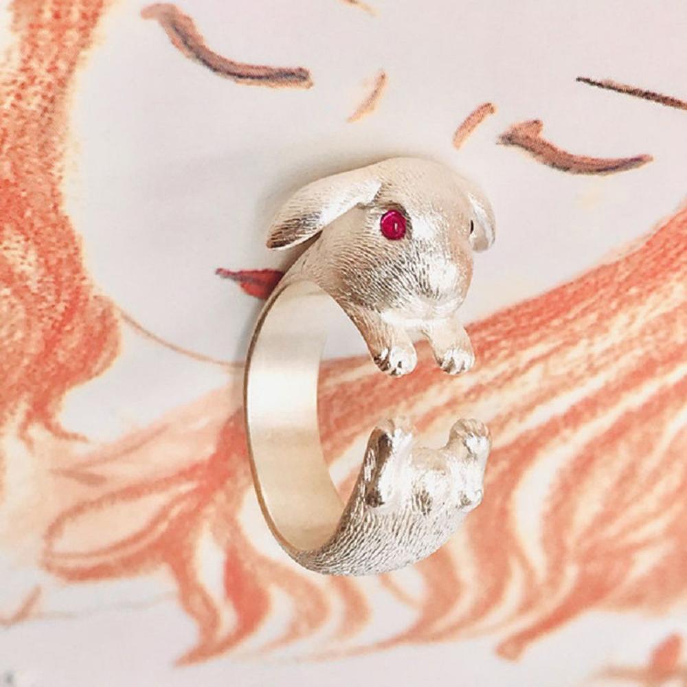 Bunny Ears Animal Finger Jewelry Women Opening Rings Adjustable Ring Korean Style Rings Rabbit Ring