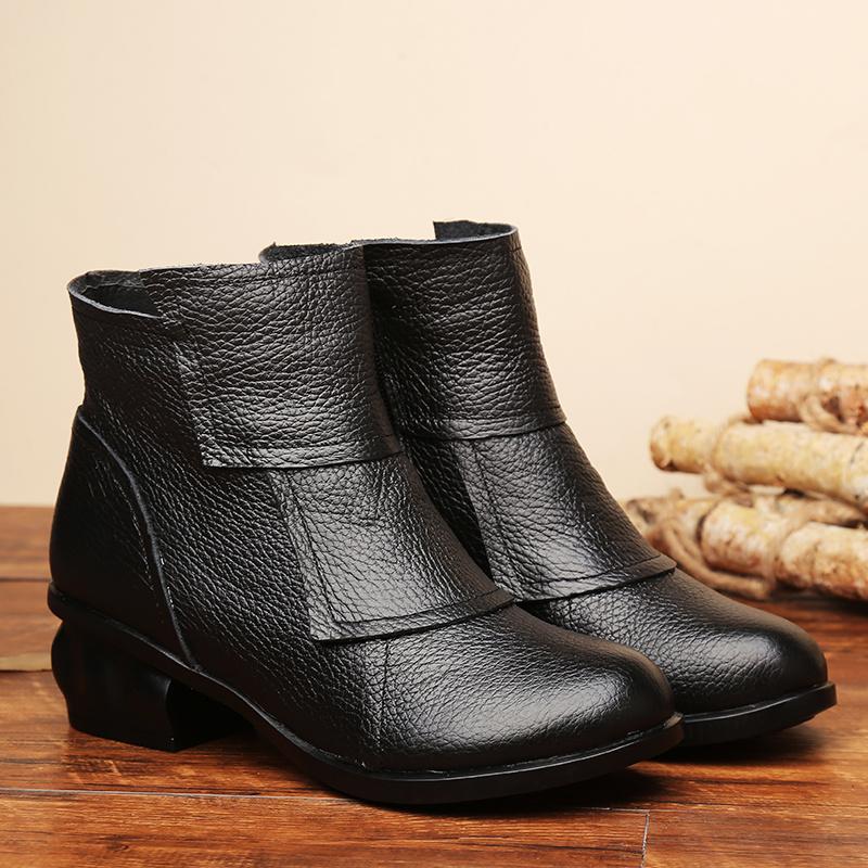 Ботильоны женские водонепроницаемые из натуральной кожи синие туфли на квадратном каблуке женские винтажные удобные ботинки роскошные туфли на каблуке