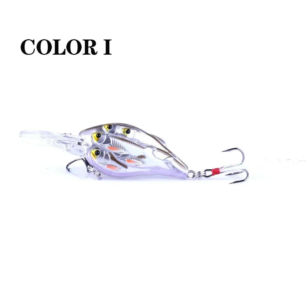 9g 75mm High Quality Fishing Lures Crankbait Fishing Wobblers Floating Hard Bait Isca Bait 3D simulation of schooling fish eyes