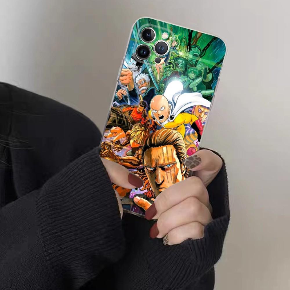 One P-Punch Man Saitama Phone Case for iPhone 15 8 7 6 6S Plus X SE 2020 XR XS 14 11 12 13 Mini Pro Max Mobile Case