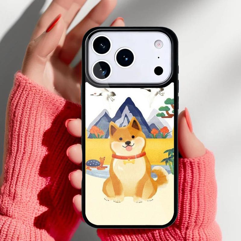 Милый Мультяшный Чехол для Телефона Shiba Inu для iPhone 17 Air 16e 15 14 13 Pro Max Задняя Крышка для 12 11 Pro Coque