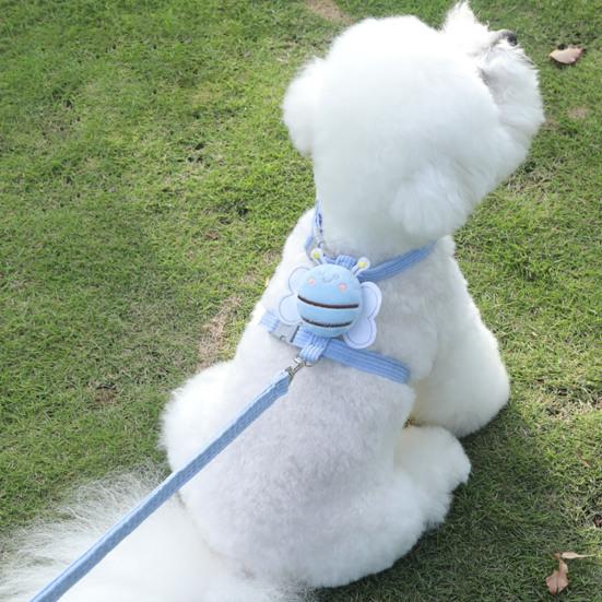 Набор поводков для кошек, регулируемый поводок с изображением пчелы из мультфильма для маленьких и средних собак, ошейник с защитой от побега для домашних животных, поводок для прогулок на свежем воздухе