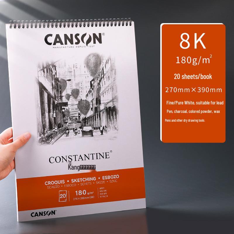 Скетчбук Canson 1557 на спирали, вертикальная обложка, портативный, формат 8k, тонкие страницы, идеально подходит для студентов-художников.