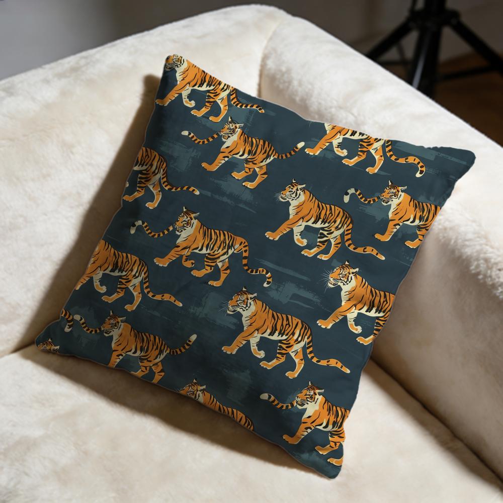Tiger Cushion Cover Soft Decorative Pillow Case Suitable for Bedroom Sofa Car Travel Use