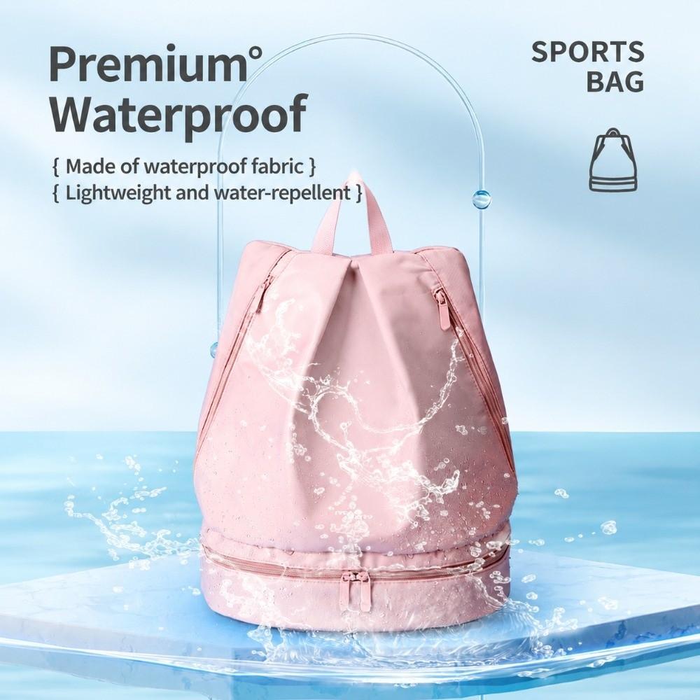 Shoe Compartment Swimming Bag Zip Closure Fitness Storage Bag Waterproof Backpack Travel Use