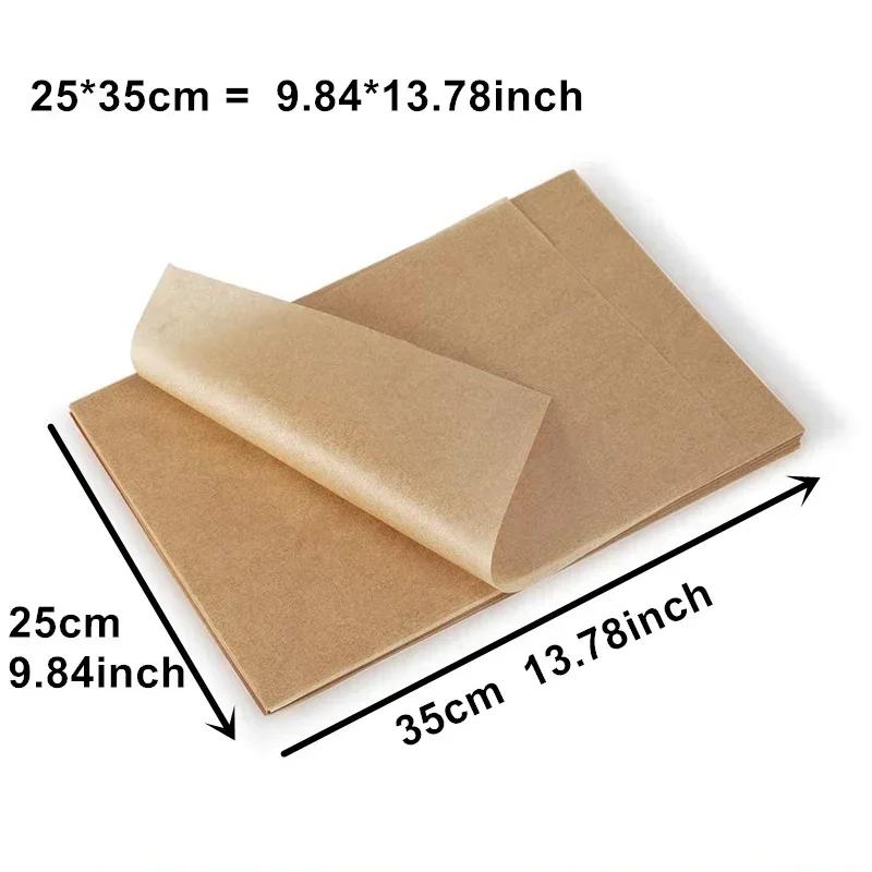 100pcs Parchment Paper Baking Sheets Non-Stick Precut Suitable for Baking Grilling Air Fryer Steaming Cookie Disposable Mats