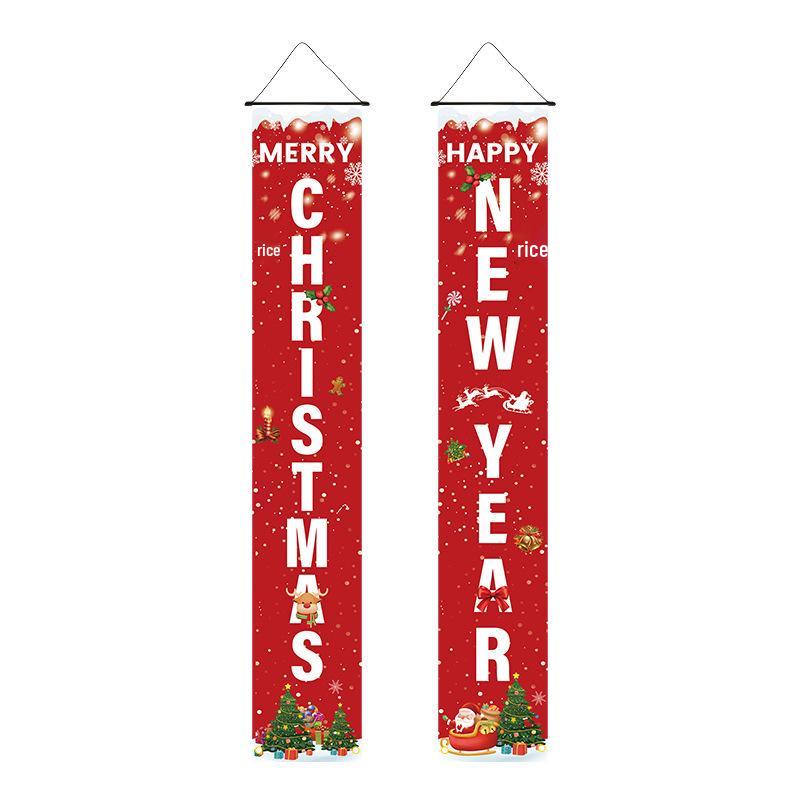 New Christmas Hanging Flag: Atmosphere Decoration, Ins Style Background Cloth, Custom Christmas Couplets for Porch (2026).