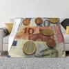Евро банкноты и монеты креативный дизайн легкое тонкое мягкое флисовое одеяло евро монеты евро куча фон банковское банкнота