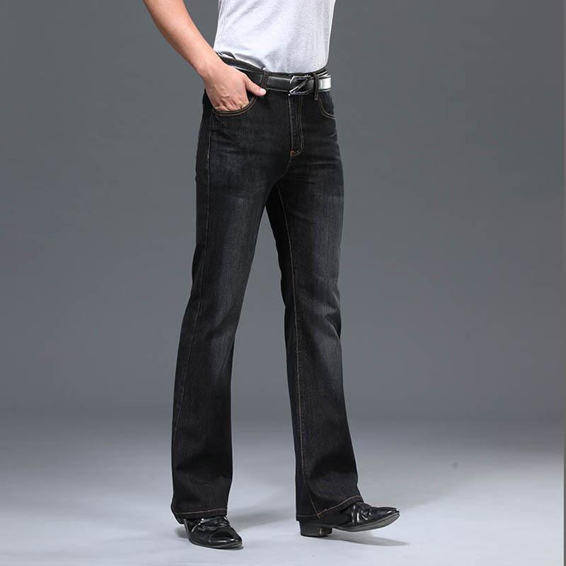 Мужские черные расклешенные джинсы Boot Cut Leg Flared Loose Fit High Talys Men Designer Classic Denim Jeans Size 28-40