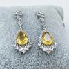 Sace Gems Earrings for Women 925 Sterling Silver 8*10MM Natual Citrine Stud Earrings Wedding Party Fine Jewelry