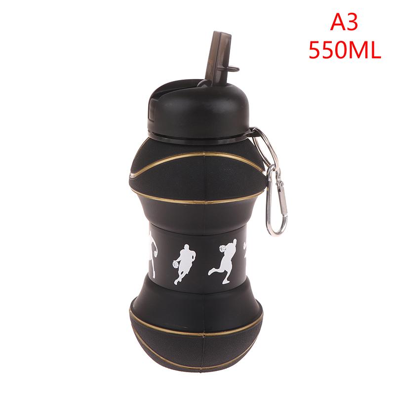 Fold Silicone Water Bottle Outdoor Basketball Football Tennis Golf Baseball Pickleball Leakproof Portable Kids Water Bottle