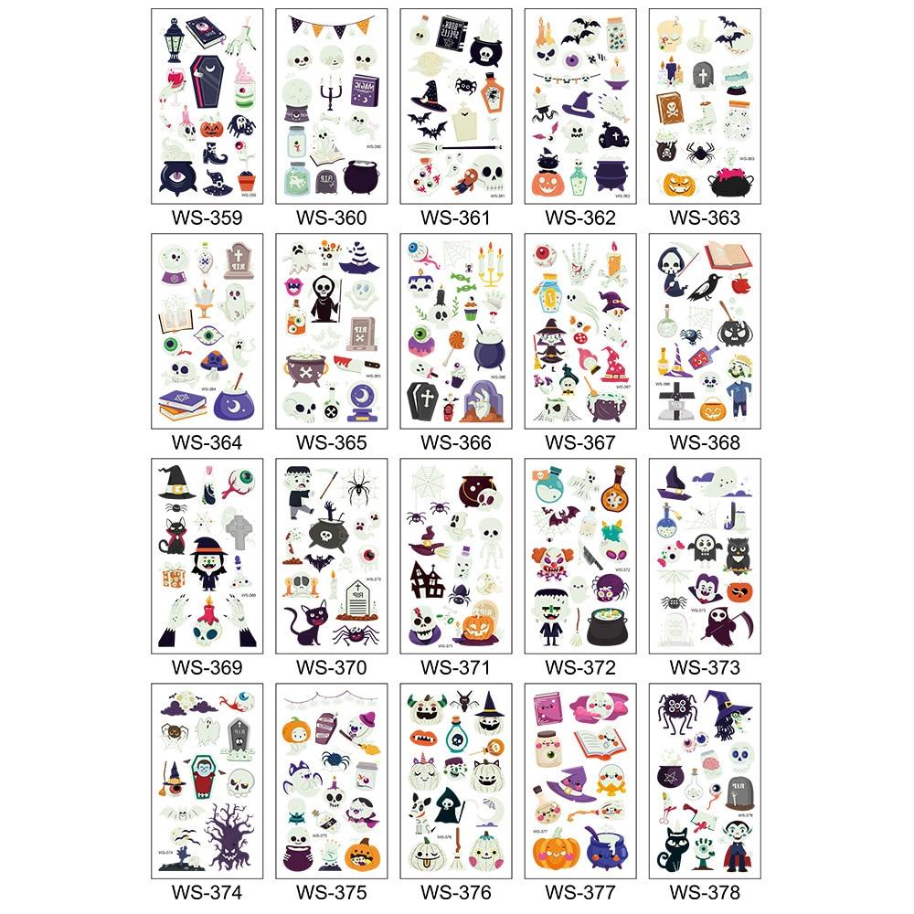 1 шт. светящаяся татуировка призрак тату поддельная татуировка светящаяся в темноте водонепроницаемая временная татуировка наклейки для вечеринки на Хэллоуин для детей