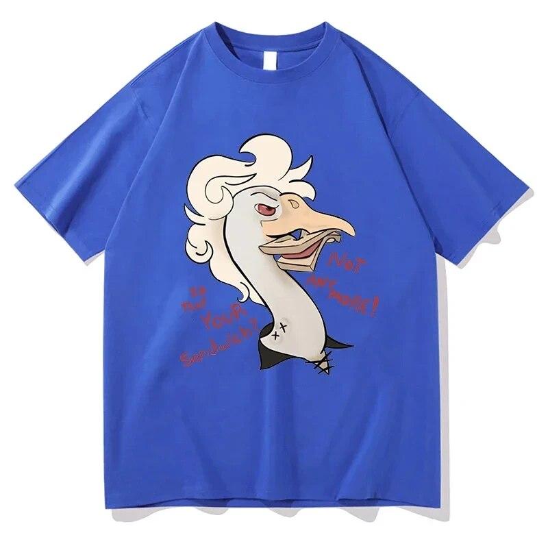 Летние футболки с коротким рукавом, забавные кавайные уличные футболки с короткими рукавами для спортзала, футболки с рисунком «Гусь Астарион», женские топы Y2k, футболки