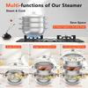 Cooking Pots Stainless Steel Steamer 3 Layers for Cooking Two-Layer Steamer with Glass Lid Insulated Hot Pot