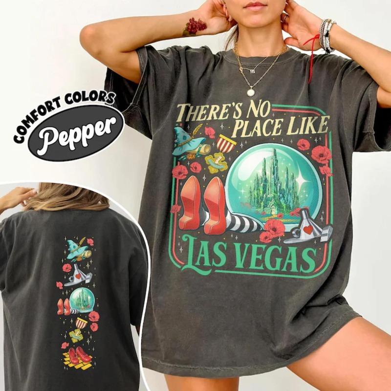 The Wonderful Wizard Shirt No Place Like Las Vegas Graphic Tee Yellow Brick Road Inspired Shirt Classic Literature Fan Gift