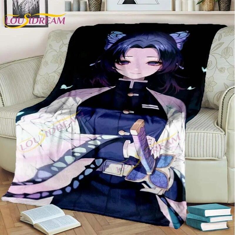 Одеяло японского аниме «Убийца демонов», мультяшное одеяло Tomioka Giyuu, одеяло, чехол на стул, одеяло, кровать, диван, покрывало, вентилятор, подарок