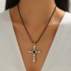 Cross Necklace, Vintage Hip-hop Jewelry, Personality Niche, High-end Punk, Diamond-encrusted Pendant Necklace