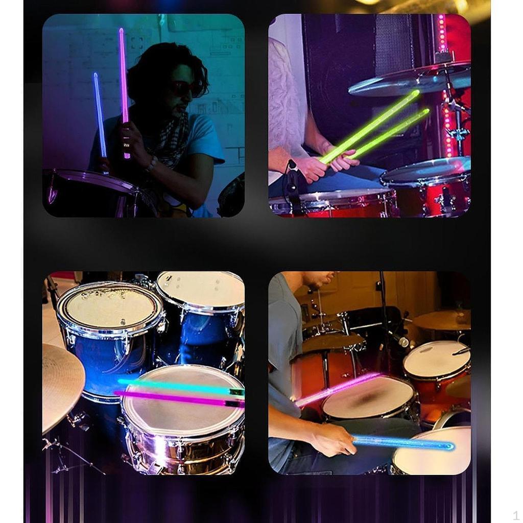 2 шт. светящиеся барабанные палочки светящиеся наконечники барабанные палочки легкие прохладные перкуссии
