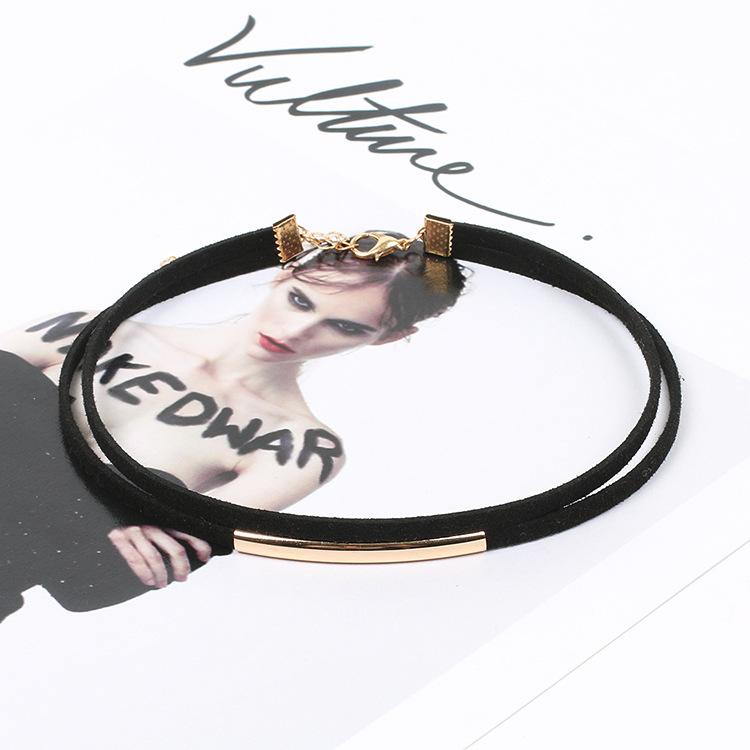 Женское модное ожерелье, двухслойное простое короткое абзац, цепочка на ключицу, подарок