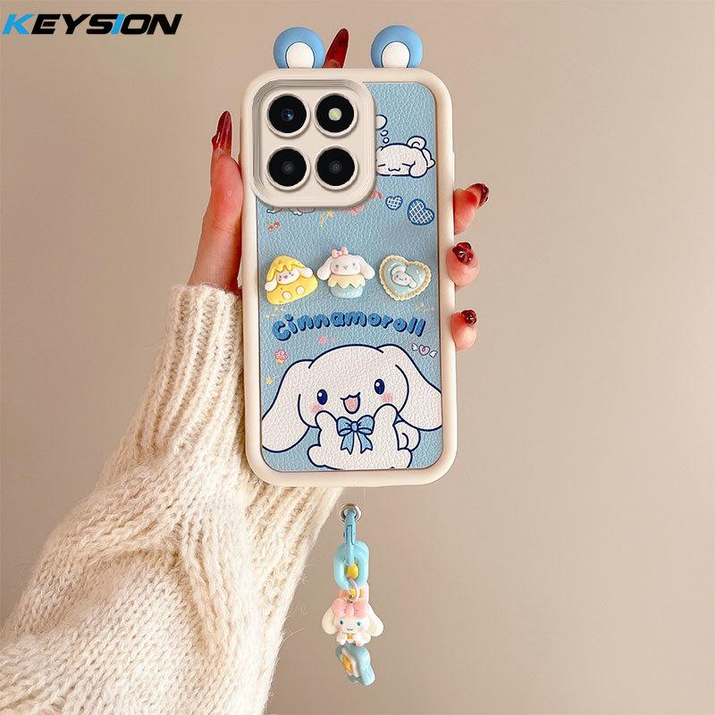 KEYSION Милый чехол с 3D-мультяшным рисунком для HONOR X6b с браслетом, мягкий силиконовый противоударный чехол для телефона Huawei Honor X6b 4G