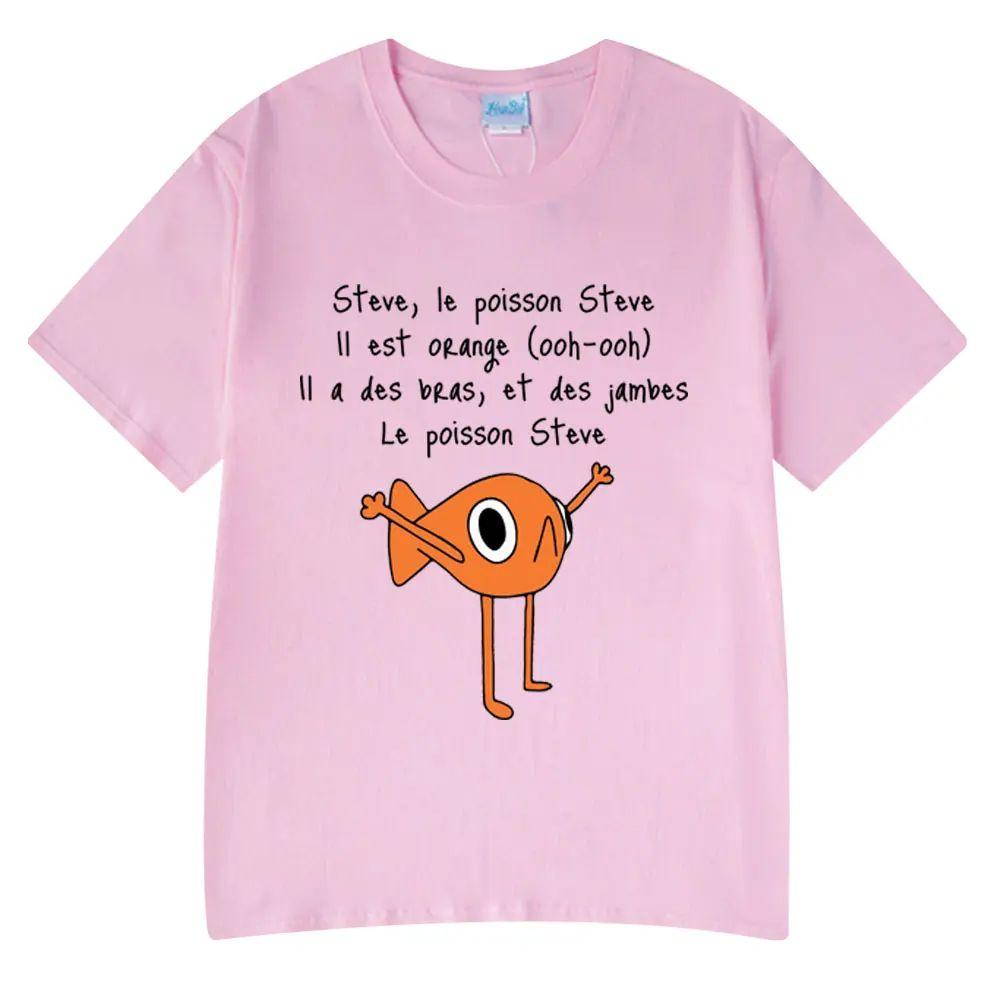 Memes Cartoon Print Tshirts Funny Fish Le Poisson Steve T Shirt Cotton Merch Short Sleeve Round Neck Tee Unisex Casual Clothing