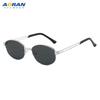 Vintage Old Money Style Metal Half-Rim Sunglasses for Women, Sun Protection, High-End Black Glasses, Hong Kong Style Fashion Sunglasses