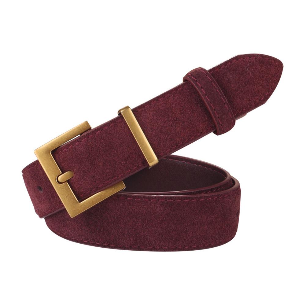 Fashion Women.s Double Genuine Leather Belt For Jeans Buckle Alloy Dresses Square With V7N0