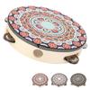 Hand Held Wood Tambourine 8 Inch Jingles Musical Educational Instrument for Adult and Children
