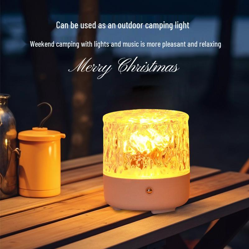 Вращающийся светодиодный атмосферный светильник с эффектом ряби, динамик: Прикроватная музыка и ночник