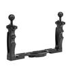All Metal Dual Handheld Hand Grip Diving Flashlight Bracket Underwater Sports Camera Holder Stabilizer